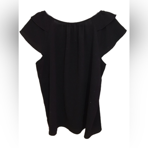 Elegant Black Ruffle Sleeve Top - Picture 4 of 5